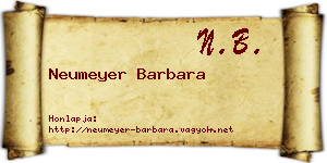 Neumeyer Barbara névjegykártya